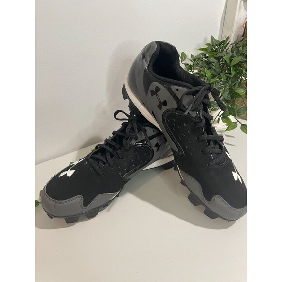 Under Armour Mens Black & Gray Cleats Size 9 - Picture 2 of 16